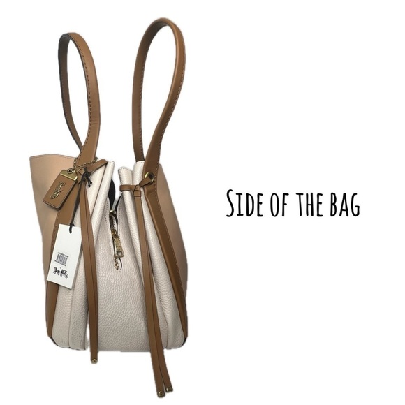 Coach Harmony Colorblock Chalk Beige Glovetanned Leather Hobo 53353 Bag - Picture 13 of 16